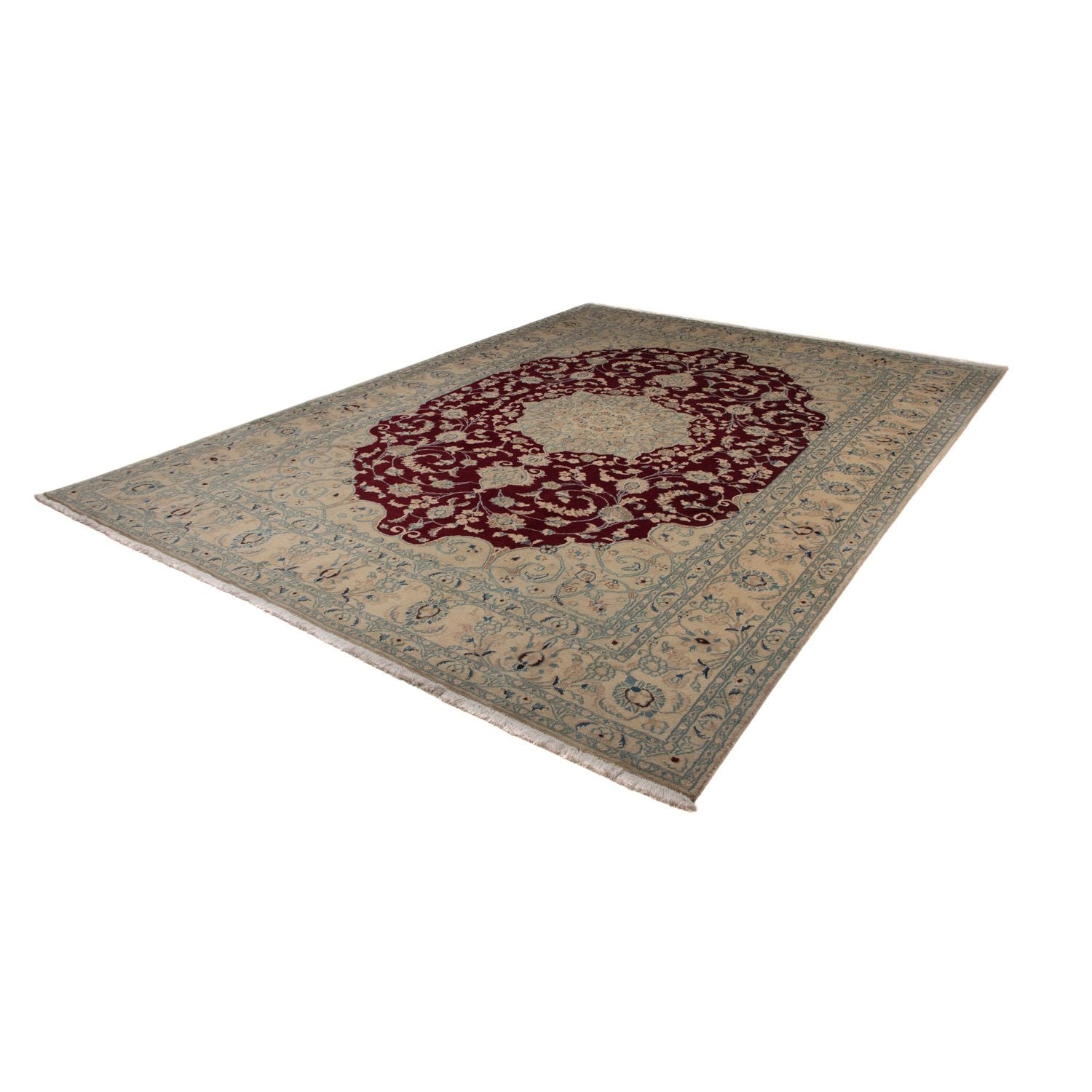 Tapis persan - Nain - 338 x 244 cm - rouge foncé