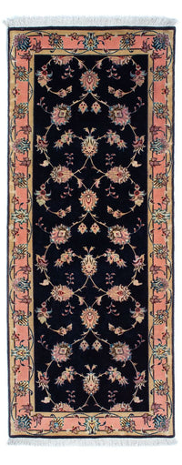 Tapis de couloir Tapis persan - Tabriz - Royal - 200 x 74 cm - bleu foncé