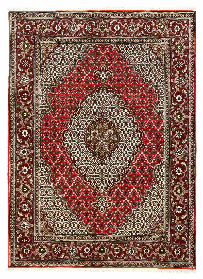 Tapis persan - Tabriz - 198 x 148 cm - rouge foncé