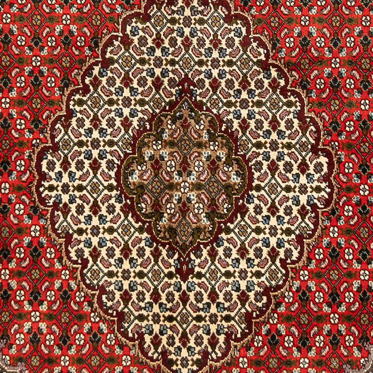 Tapis persan - Tabriz - 198 x 148 cm - rouge foncé