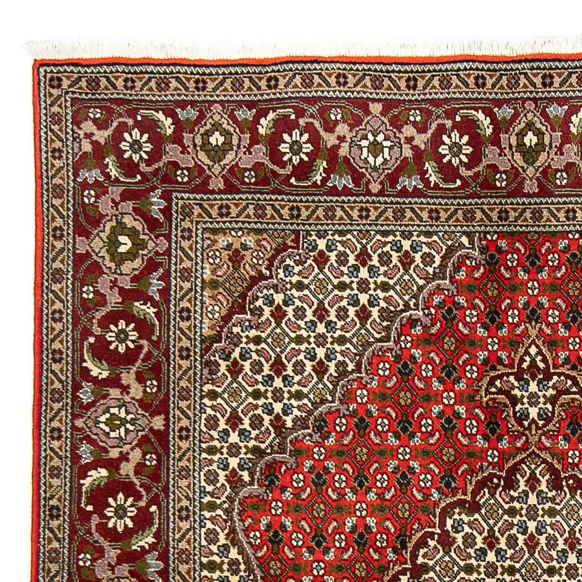 Tapis persan - Tabriz - 198 x 148 cm - rouge foncé