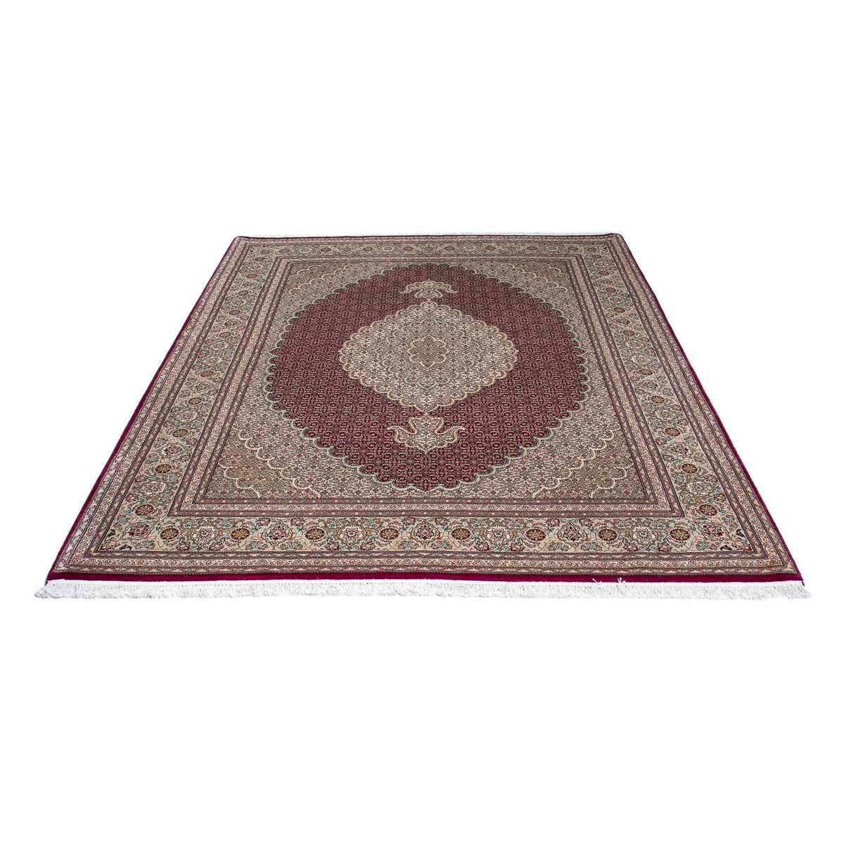 Tapis persan - Tabriz - 209 x 153 cm - rouge foncé