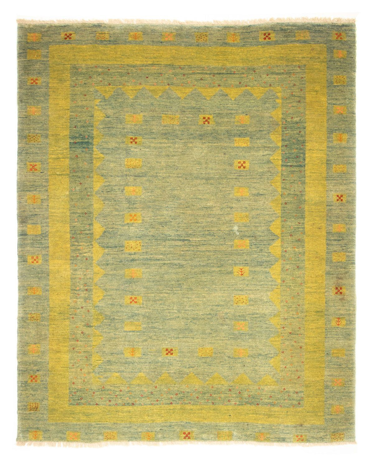 Tapis Gabbeh - Persan - 218 x 175 cm - vert clair