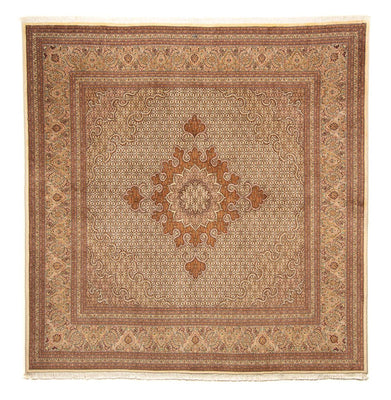Tapis persan - Tabriz carré  - 251 x 251 cm - marron clair