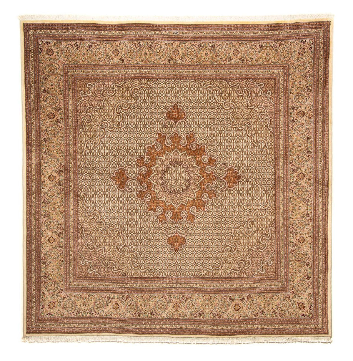 Tapis persan - Tabriz carré  - 251 x 251 cm - marron clair