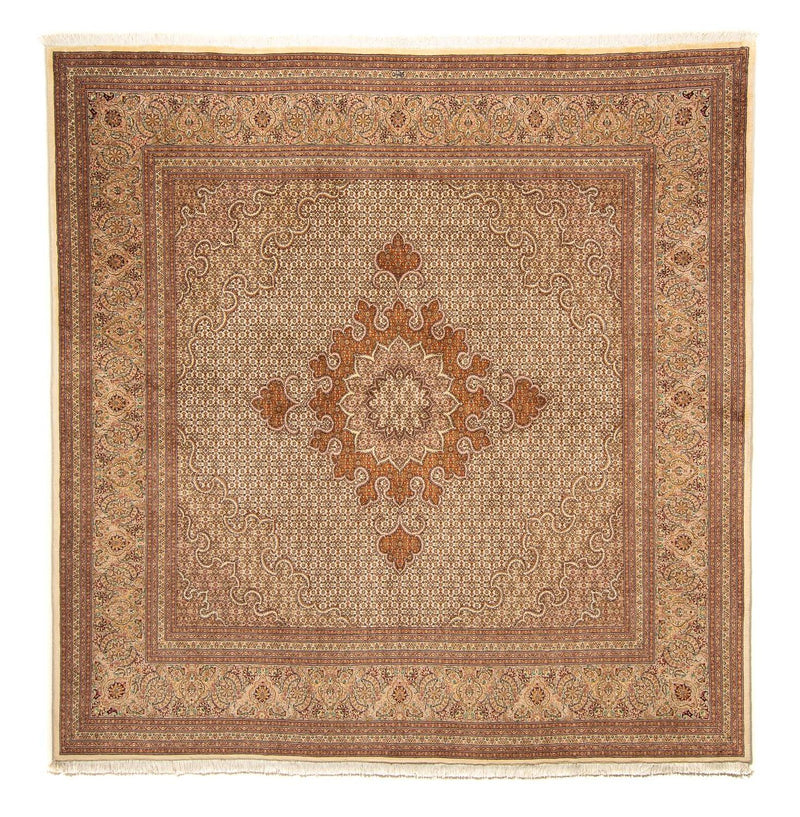 Tapis persan - Tabriz carré  - 251 x 251 cm - marron clair