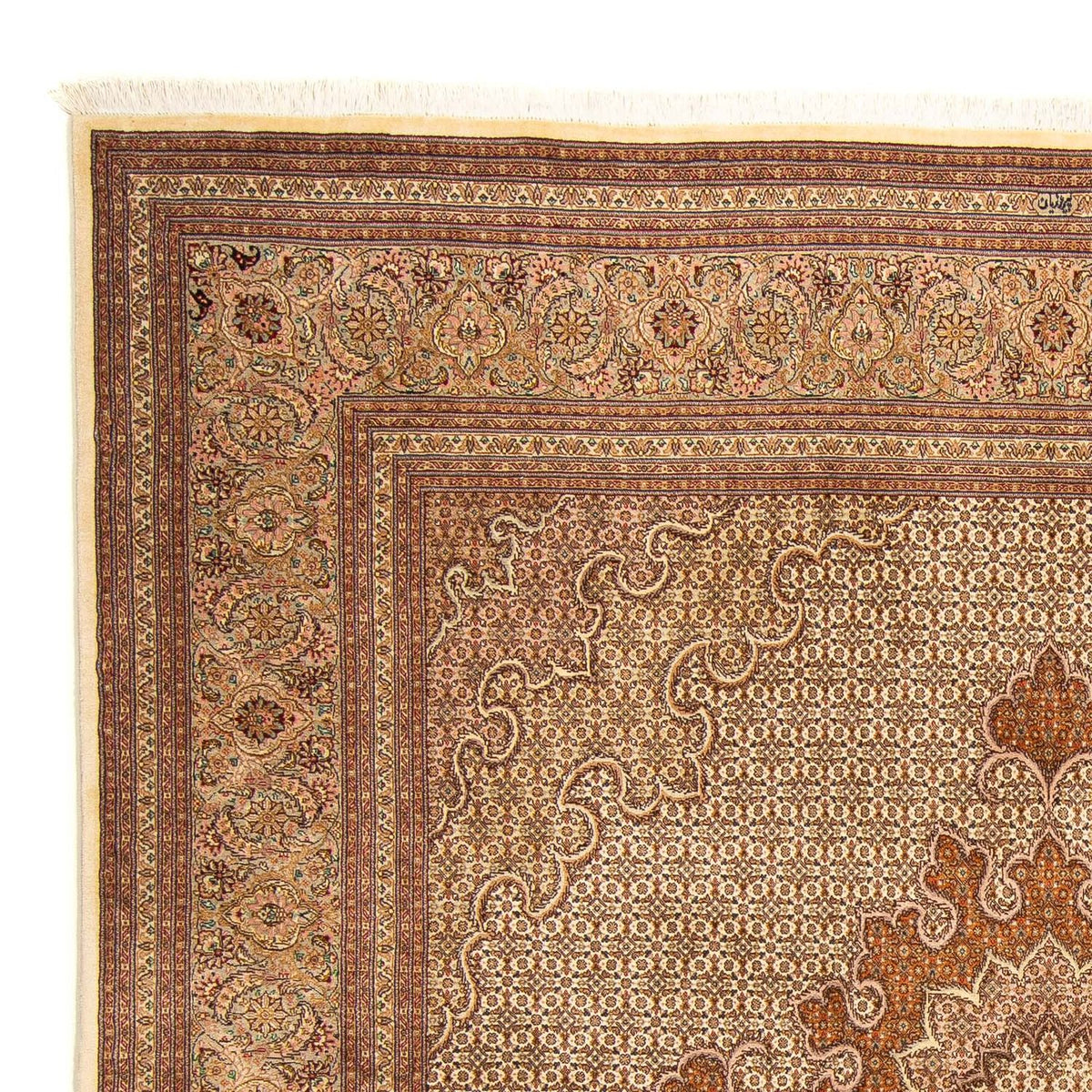 Tapis persan - Tabriz carré  - 251 x 251 cm - marron clair