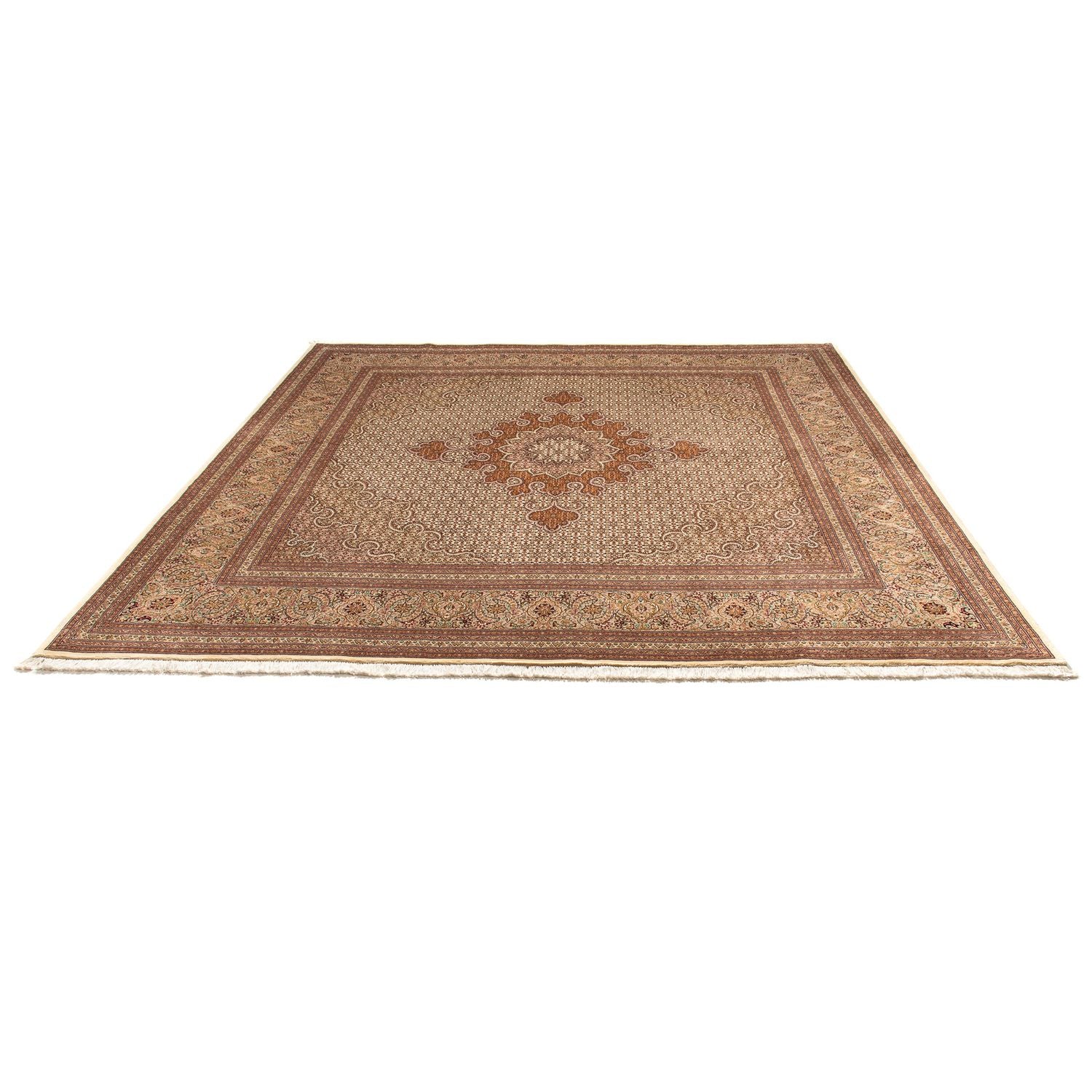 Tapis persan - Tabriz carré  - 251 x 251 cm - marron clair