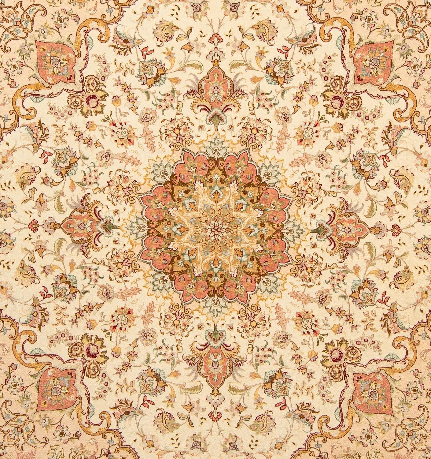 Tapis persan - Tabriz - Royal carré  - 212 x 205 cm - beige