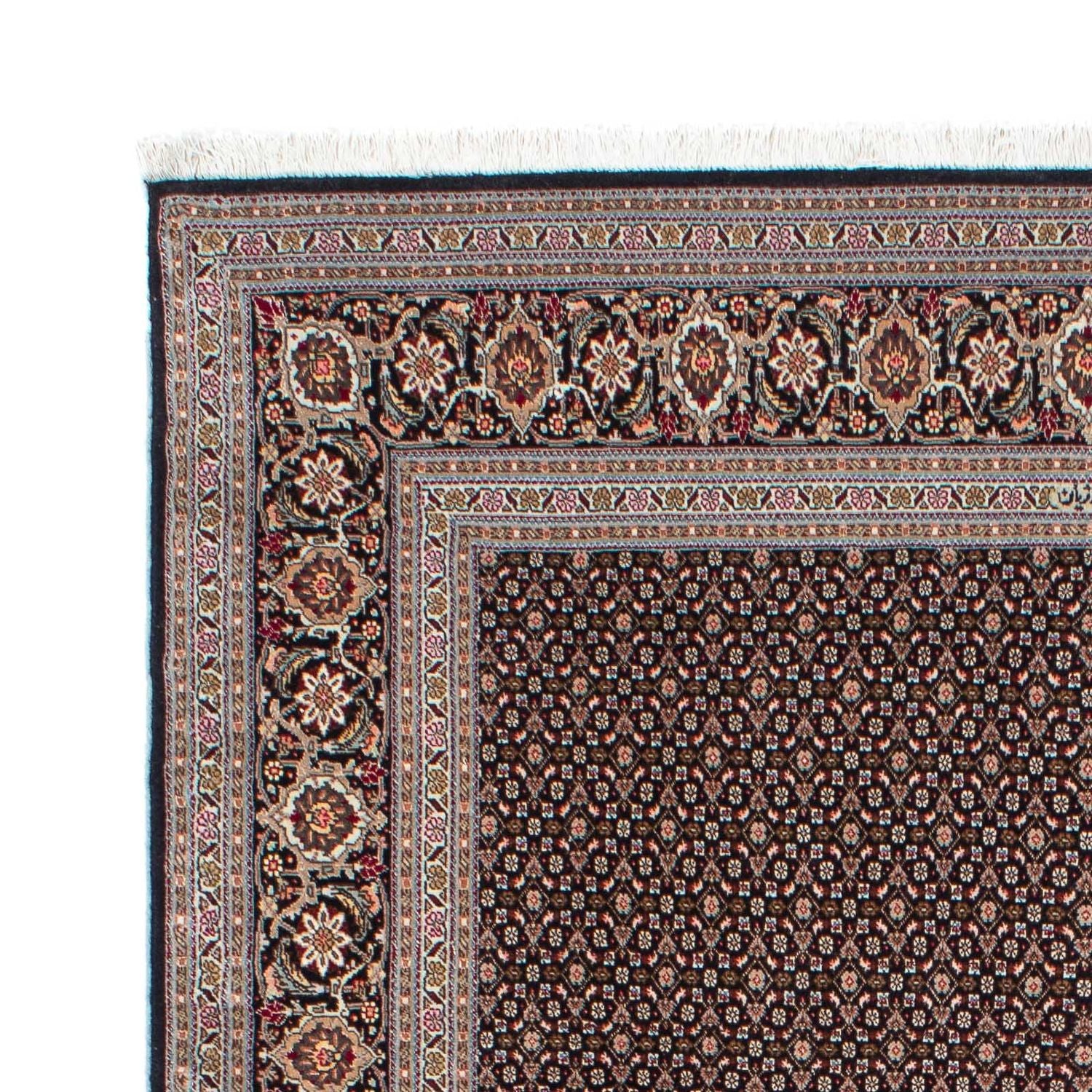 Tapis persan - Tabriz - 215 x 151 cm - bleu foncé