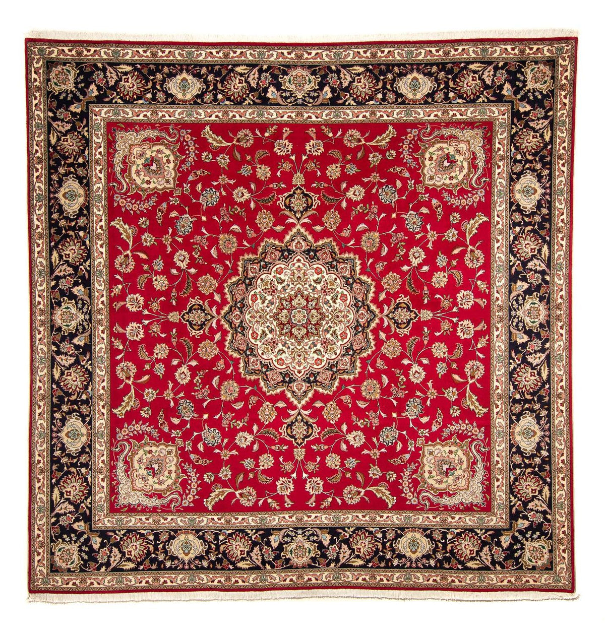 Tapis persan - Tabriz - Royal carré  - 254 x 254 cm - rouge