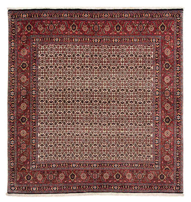 Tapis persan - Bidjar carré  - 204 x 201 cm - rouge foncé
