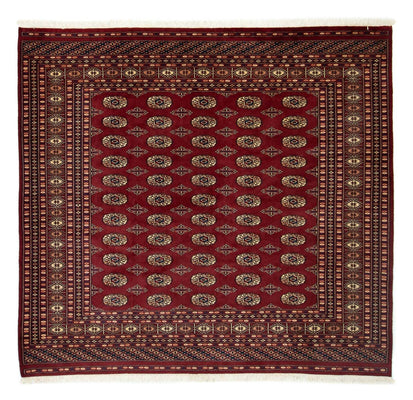 Tapis afghan - Boukhara carré  - 205 x 193 cm - rouge