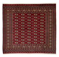 Tapis afghan - Boukhara carré  - 205 x 193 cm - rouge