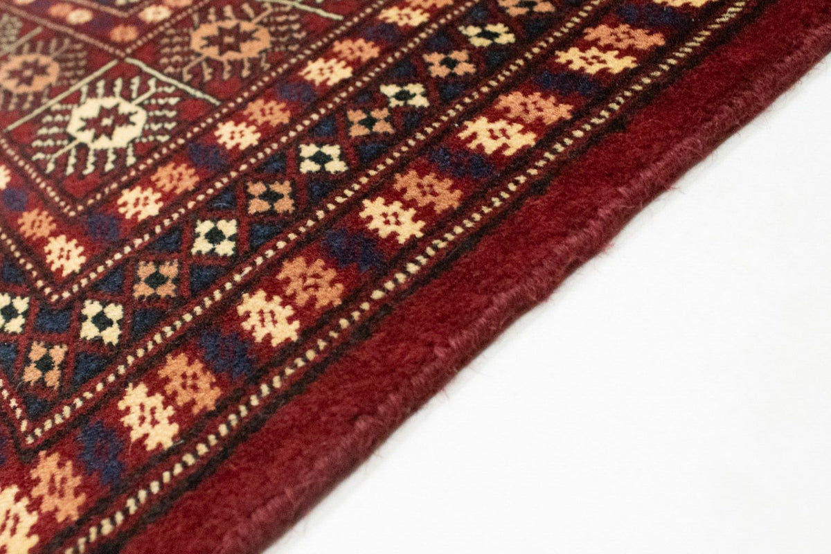 Tapis afghan - Boukhara carré  - 205 x 193 cm - rouge
