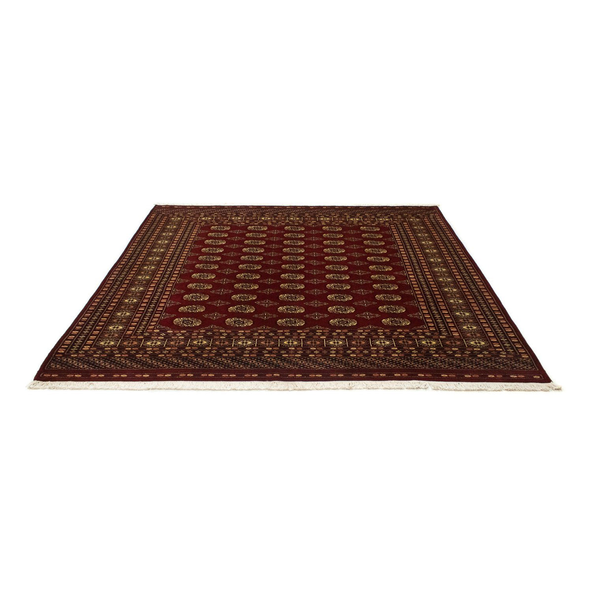 Tapis afghan - Boukhara carré  - 205 x 193 cm - rouge