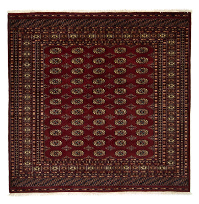 Tapis afghan - Boukhara carré  - 205 x 205 cm - rouge