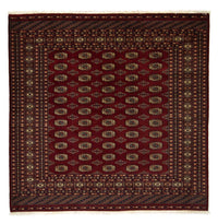 Tapis afghan - Boukhara carré  - 205 x 205 cm - rouge