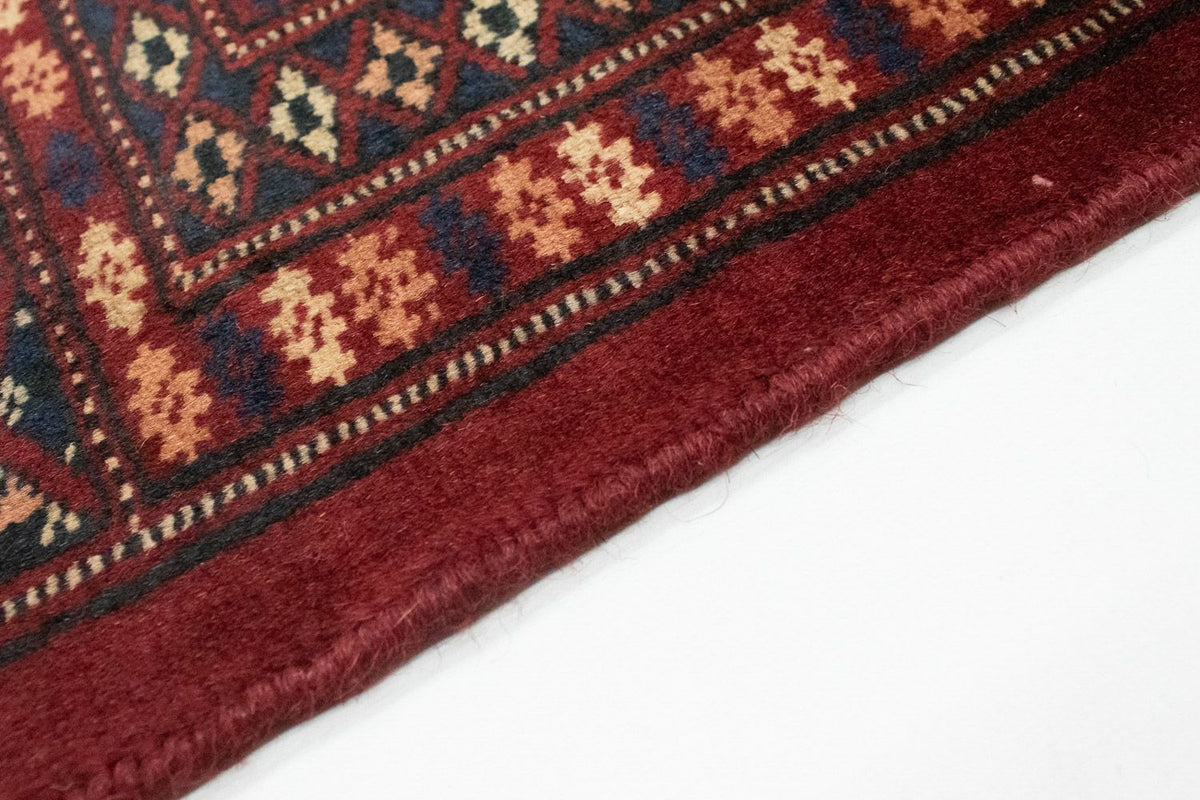 Tapis afghan - Boukhara carré  - 205 x 195 cm - rouge