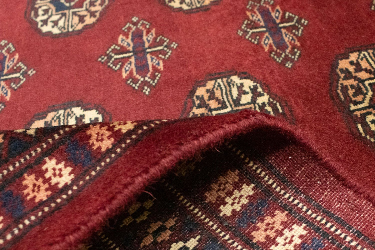 Tapis afghan - Boukhara carré  - 205 x 195 cm - rouge