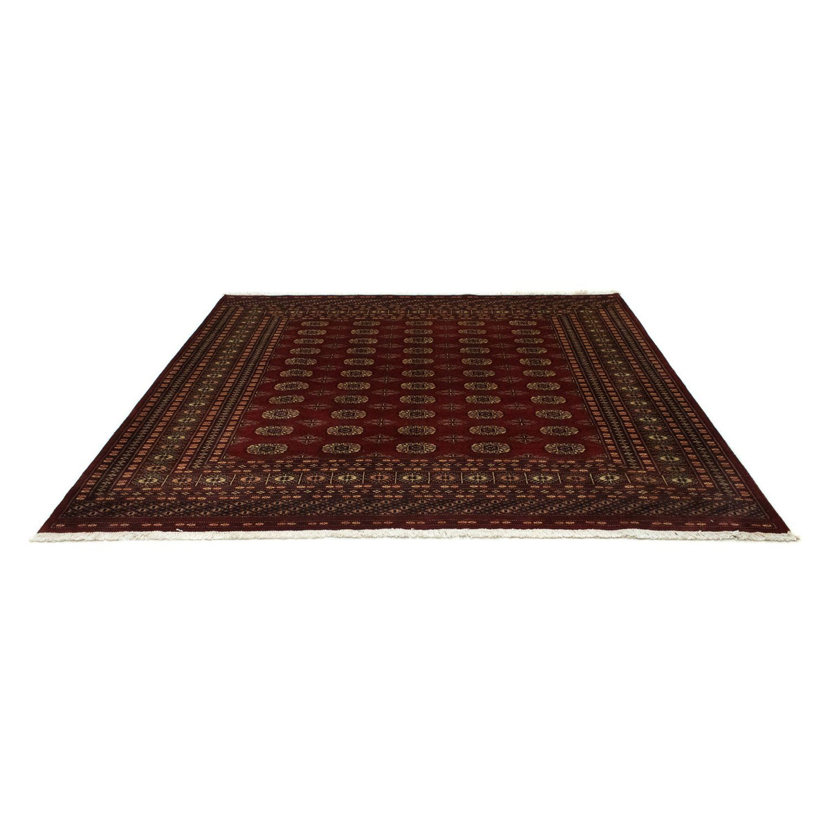 Tapis afghan - Boukhara carré  - 205 x 195 cm - rouge