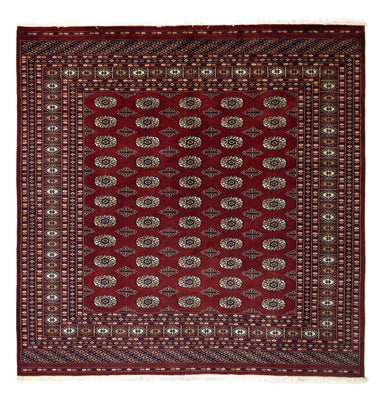Tapis afghan - Boukhara carré  - 203 x 199 cm - rouge