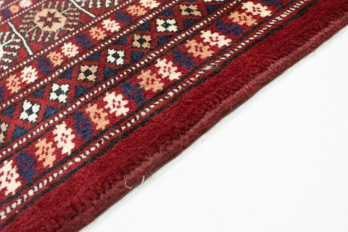 Tapis afghan - Boukhara carré  - 203 x 199 cm - rouge