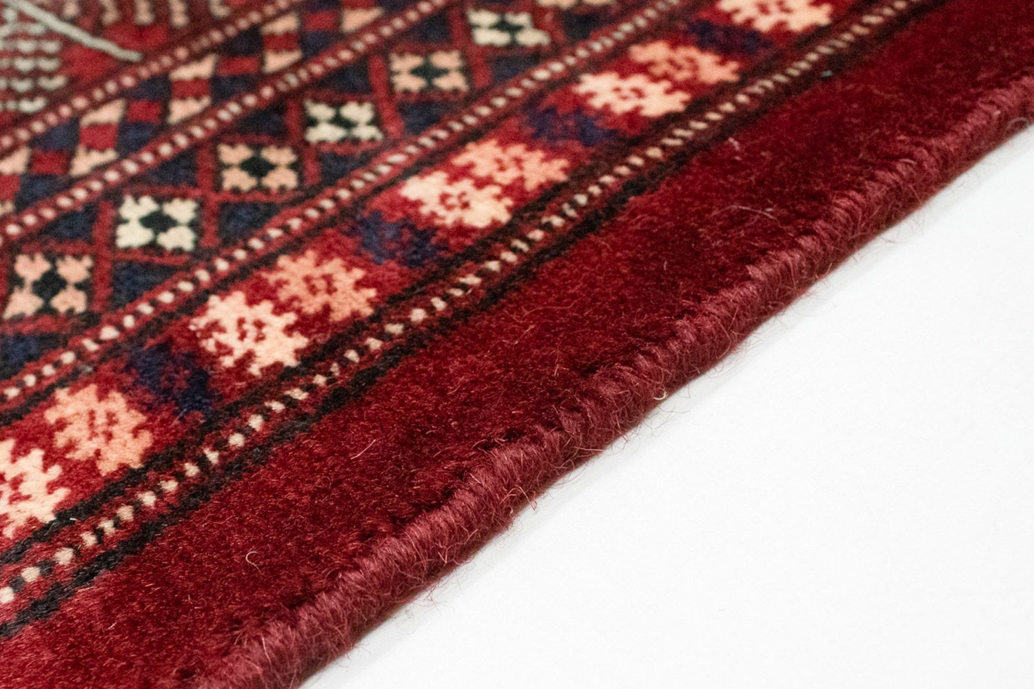 Tapis afghan - Boukhara - 247 x 201 cm - rouge