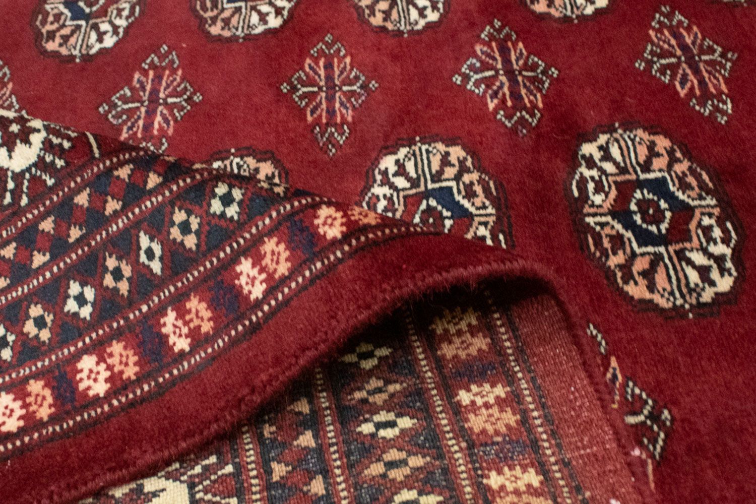 Tapis afghan - Boukhara - 247 x 201 cm - rouge