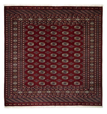 Tapis afghan - Boukhara carré  - 207 x 204 cm - rouge