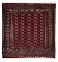 Tapis afghan - Boukhara carré  - 207 x 204 cm - rouge