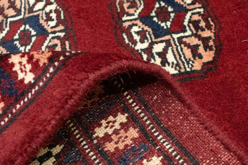 Tapis afghan - Boukhara carré  - 207 x 204 cm - rouge