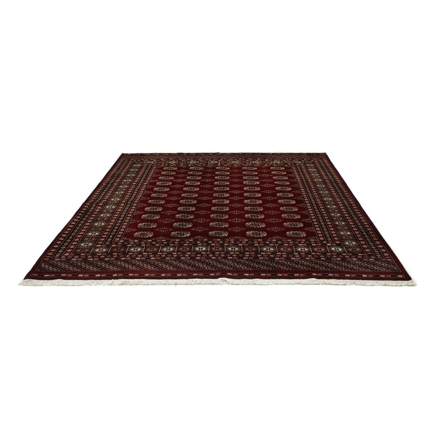 Tapis afghan - Boukhara carré  - 207 x 204 cm - rouge