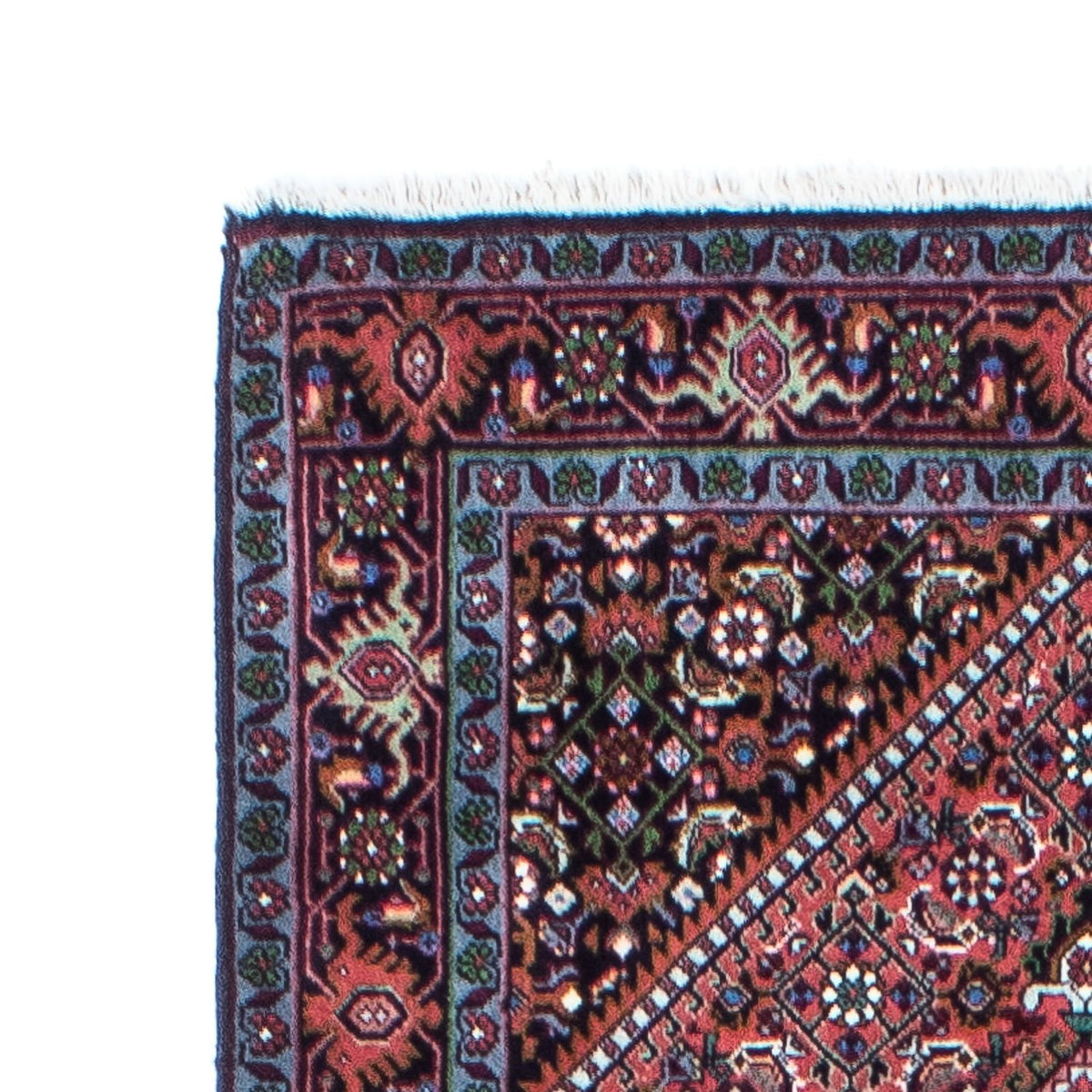 Tapis de couloir Tapis persan - Bidjar - 248 x 74 cm - bleu