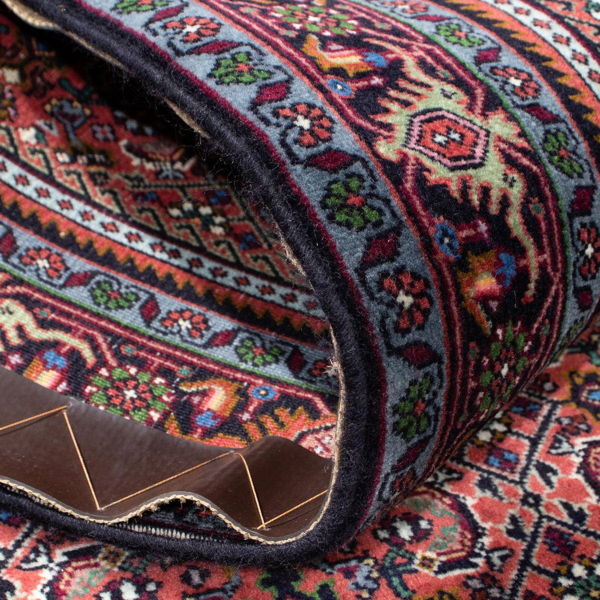 Tapis de couloir Tapis persan - Bidjar - 248 x 74 cm - bleu