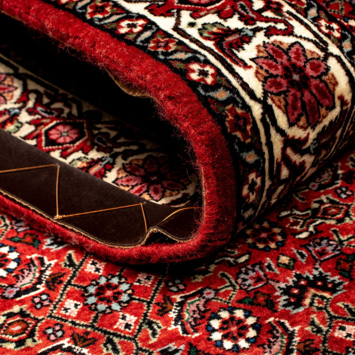 Tapis de couloir Tapis persan - Bidjar - 296 x 82 cm - rouge foncé