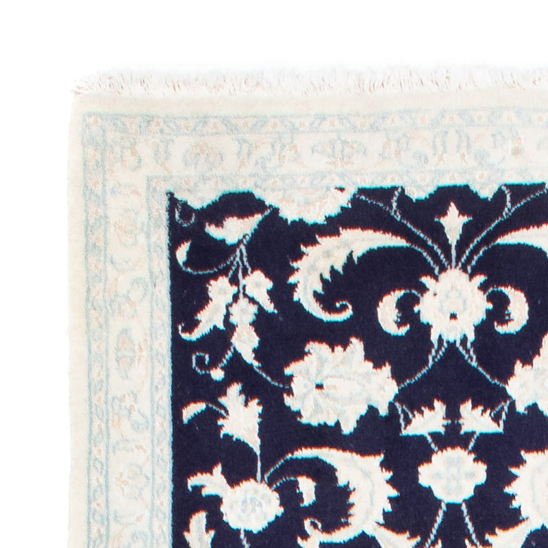 Tapis de couloir Tapis persan - Nain - 393 x 83 cm - bleu foncé