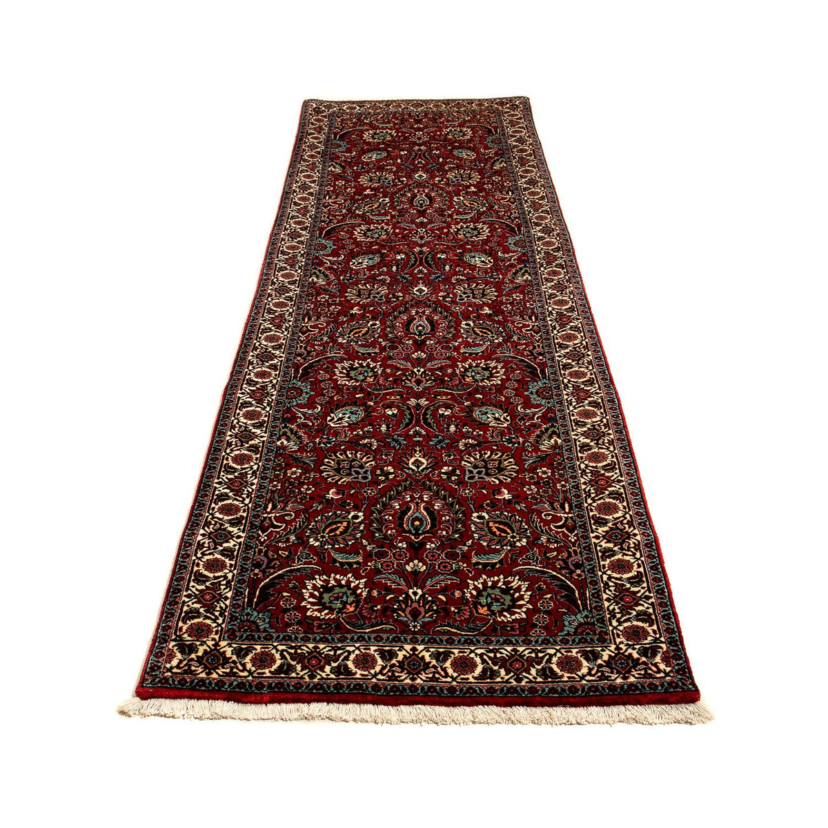Tapis de couloir Tapis persan - Bidjar - 298 x 83 cm - rouge foncé