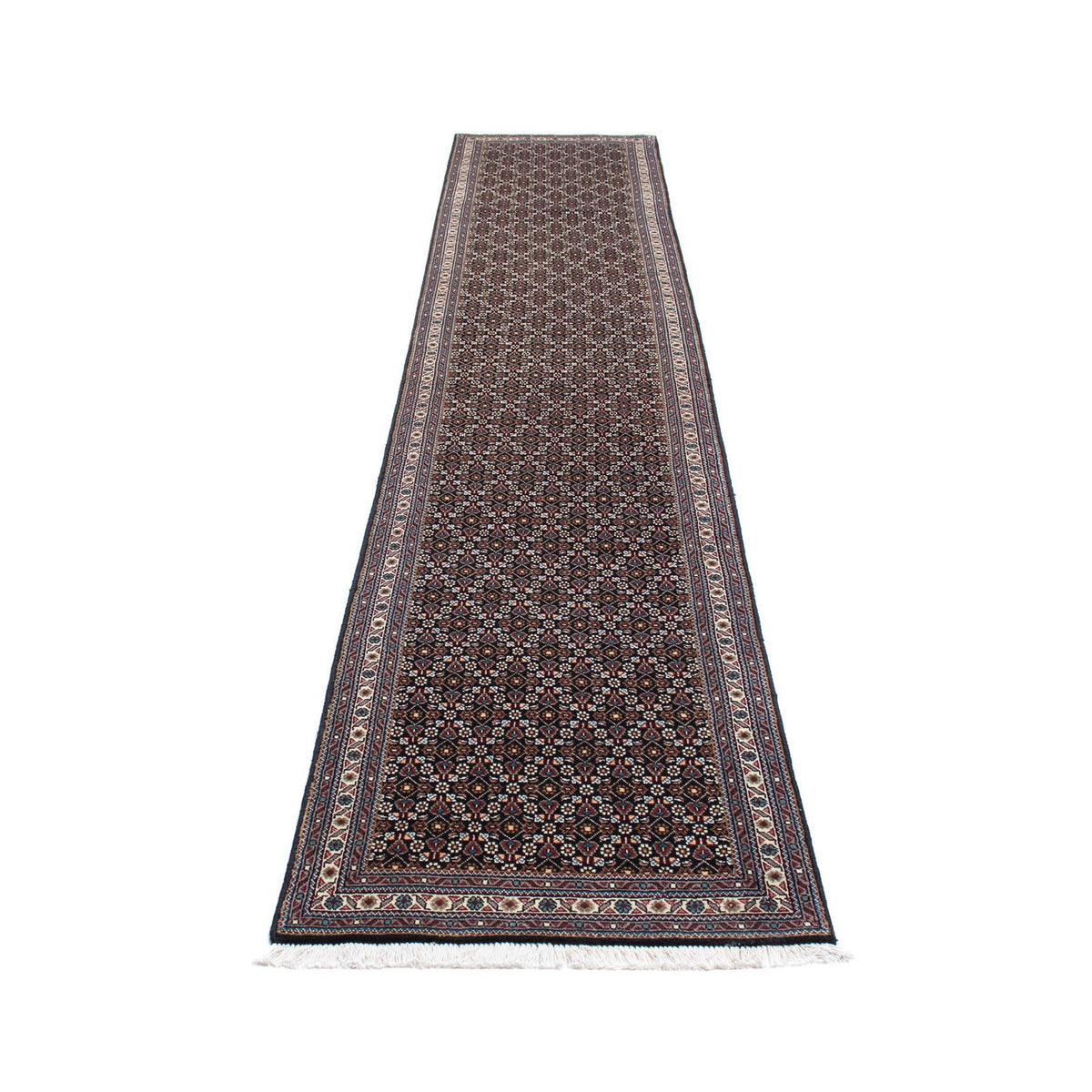 Tapis de couloir Tapis persan - Tabriz - 391 x 68 cm - gris