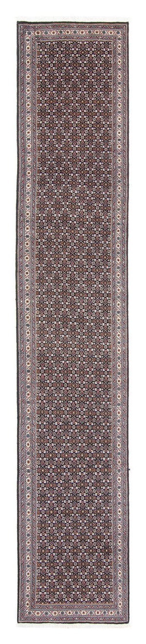 Tapis de couloir Tapis persan - Tabriz - 392 x 67 cm - gris