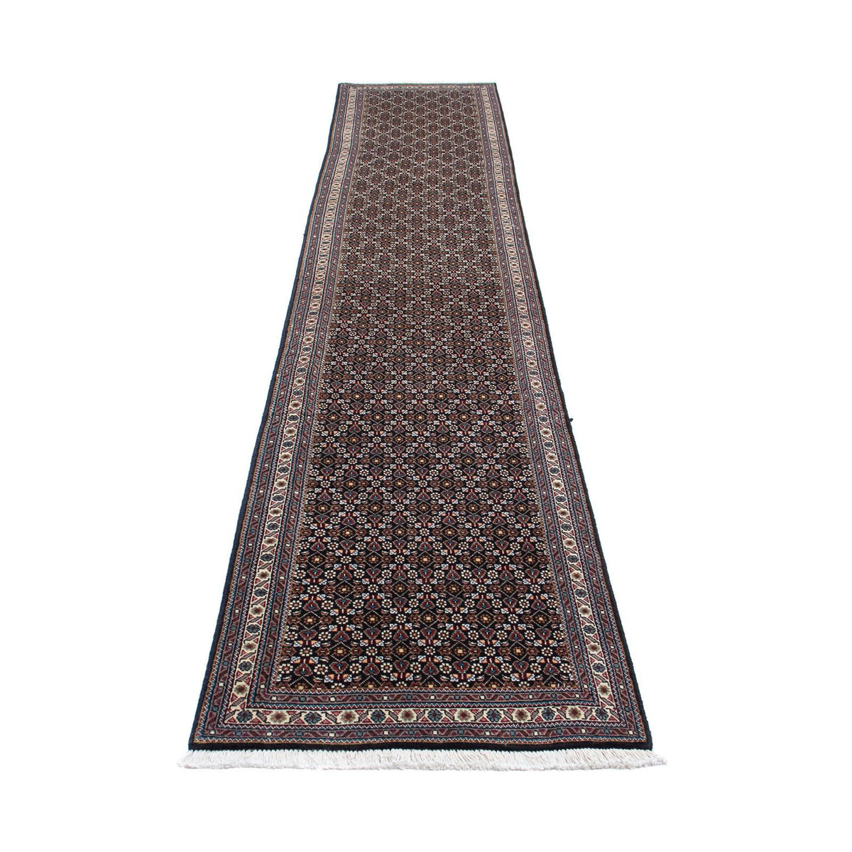 Tapis de couloir Tapis persan - Tabriz - 392 x 67 cm - gris