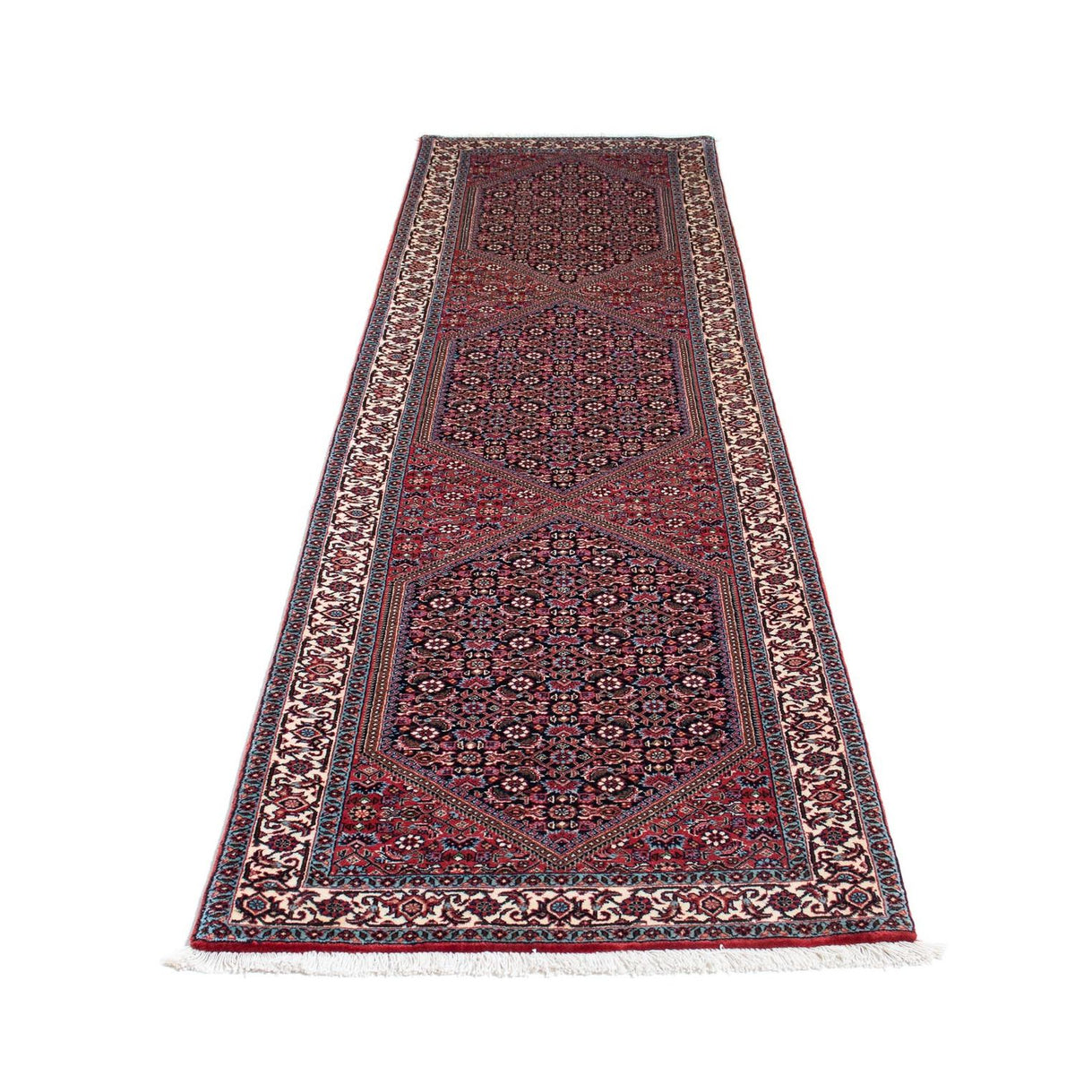 Tapis de couloir Tapis persan - Bidjar - 279 x 73 cm - rouge clair