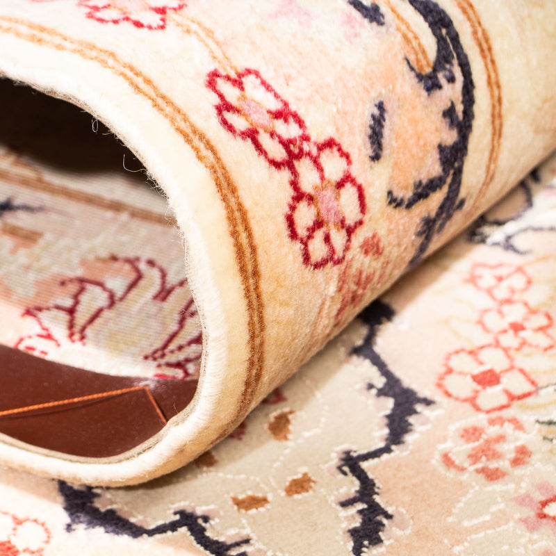 Tapis de couloir Tapis persan - Tabriz - Royal - 306 x 74 cm - beige