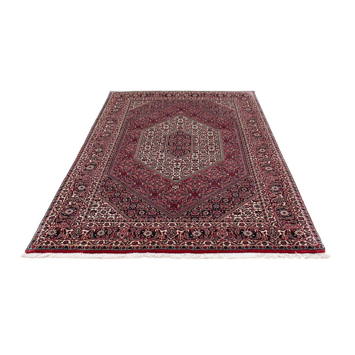 Tapis persan - Bidjar - 198 x 132 cm - rouge clair