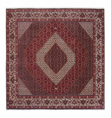 Tapis persan - Bidjar carré  - 300 x 300 cm - rouge foncé