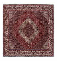 Tapis persan - Bidjar carré  - 300 x 300 cm - rouge foncé