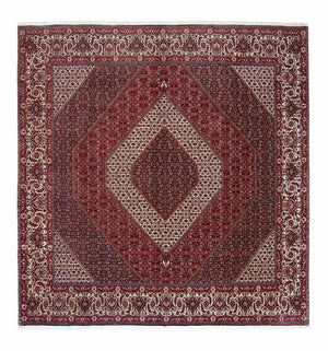 Tapis persan - Bidjar carré  - 300 x 300 cm - rouge foncé