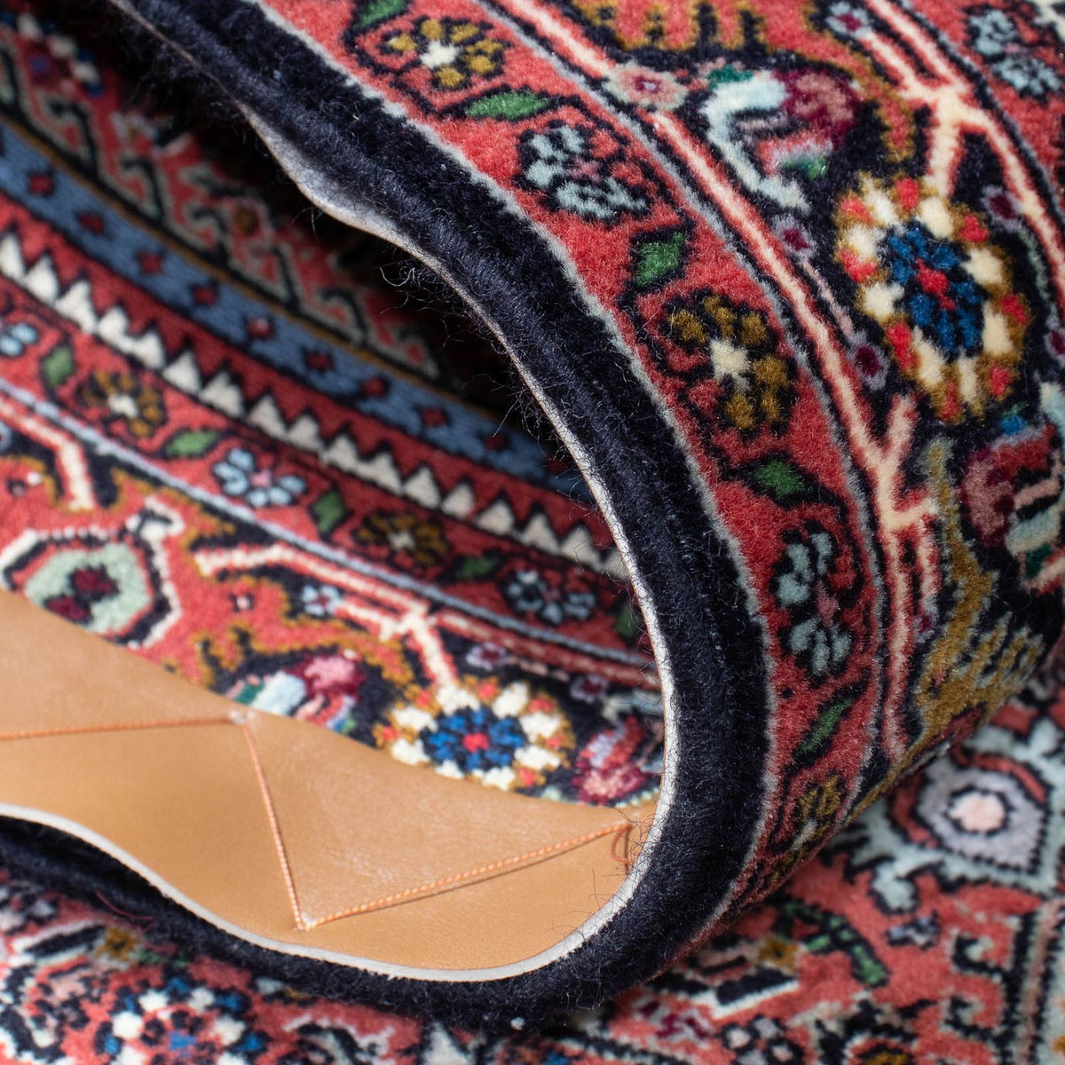 Tapis de couloir Tapis persan - Bidjar - 245 x 74 cm - rouge clair