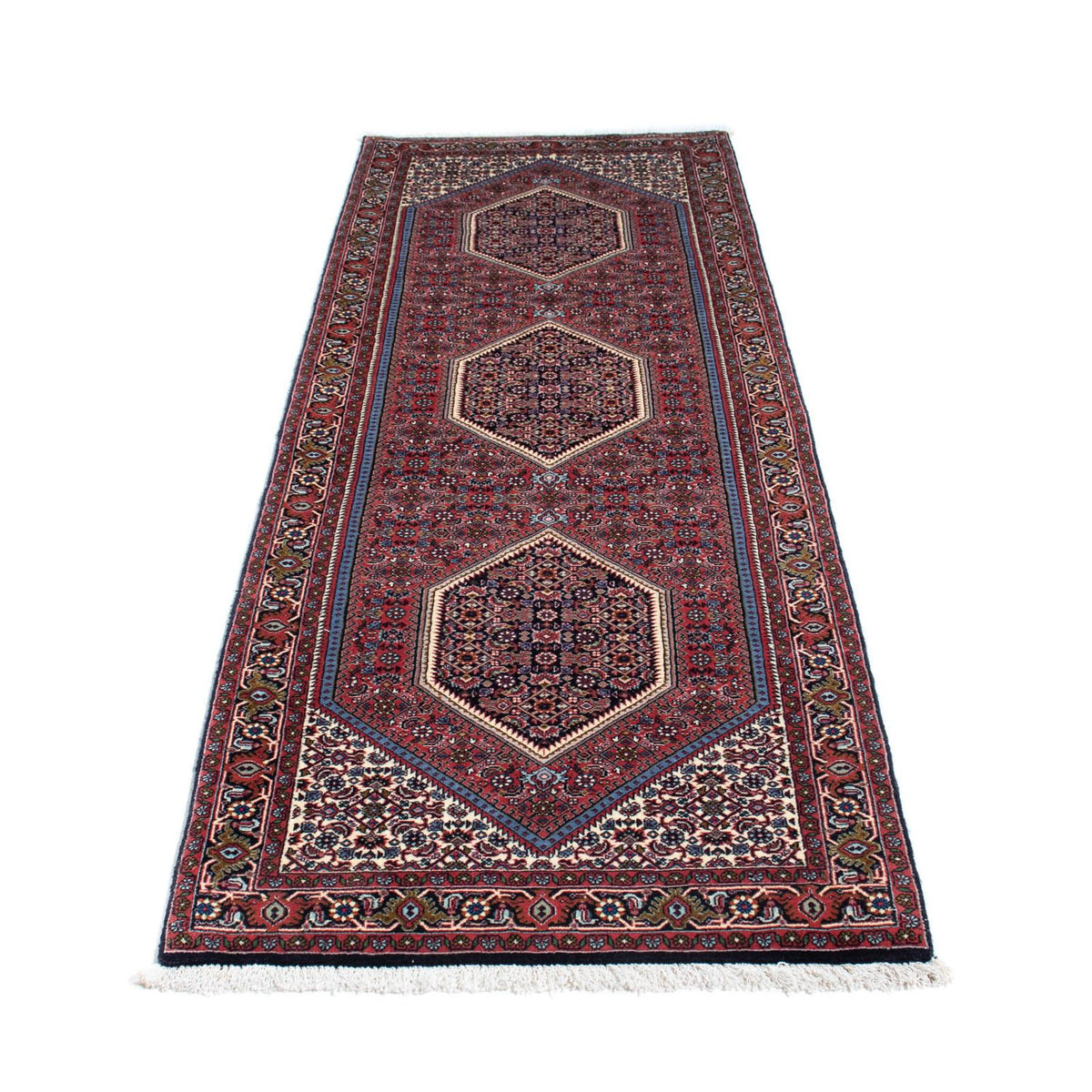 Tapis de couloir Tapis persan - Bidjar - 245 x 74 cm - rouge clair