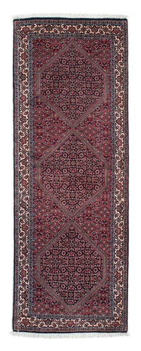 Tapis de couloir Tapis persan - Bidjar - 212 x 74 cm - rouge foncé